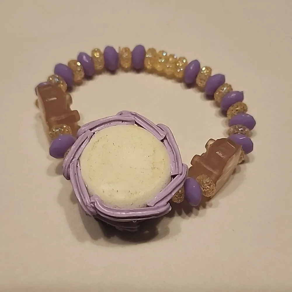 Shopkins Cake Stretch Bracelet Birthday Gummy Beard Glitter